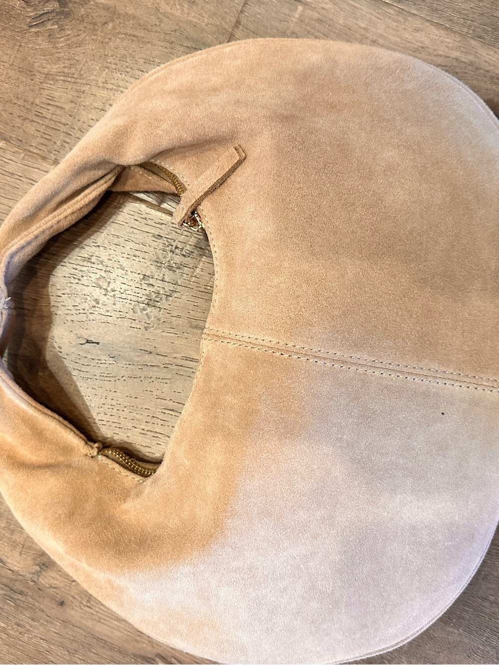 Moda luxe Farrah style Suede Hobo Bag - tan NWT - Picture 8 of 11